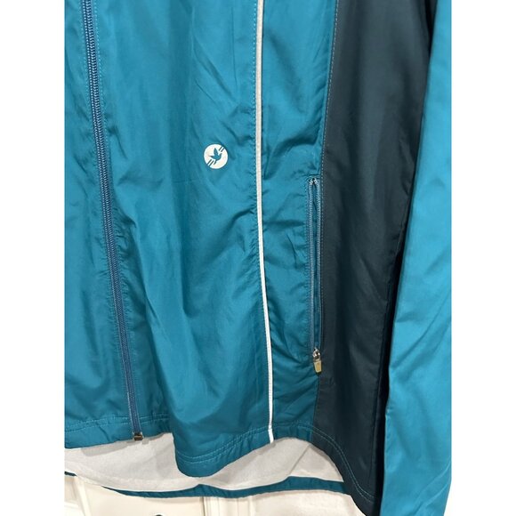 Aerie Fit Womens Teal Dark Gray Full Zip Lightweight Jacket Sz Large - Picture 4 of 11